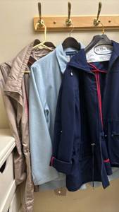 lot 1440 image: Three jackets - Navy - 18, light blue - 14, tan&nbsp