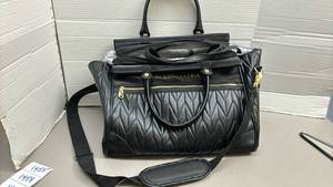 lot 1452 image: BCBGMAXAZRIA Quilted Black Large Handbag with Shoulder Strap