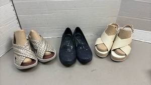 lot 1460 image: Womens Sandals and Loafers Lot 3 Pairs