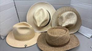 lot 1480 image: Four straw mens hats