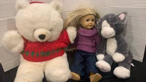 lot 1615 image: Stuffed toys and doll
