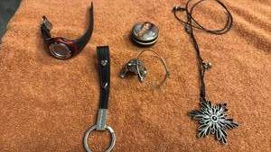 lot 1700 image: Digital watch, keychain, necklace and more