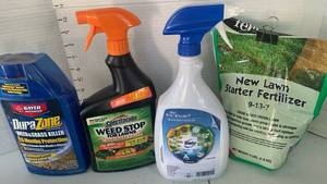 lot 3030 image: Lawn Care Products Lot Bayer DuraZone Spectracide Roundup Fertilizer