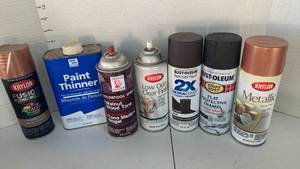lot 3034 image: Spray paint and paint thinner