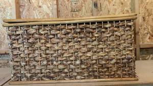lot 3052 image: Paul Marshall Wood Woven storage box Decor 15x29x18