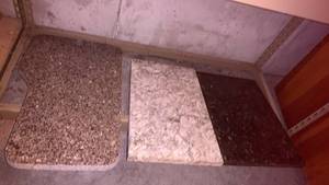 lot 3056 image: Stone Slab Countertop Sections Lot of 3 Assorted Colors 26x13 and smaller HEAVY