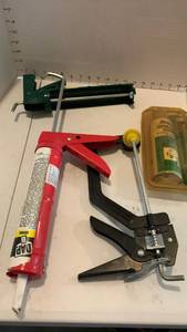 lot 3111 image: Lubrication Tool Lot Arnold Grease Gun, Caulking Gun