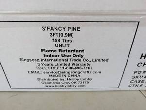 lot 3212 image: 3 ft Fancy Pine Artificial Christmas Tree