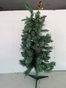 lot 3223 image: Artificial Christmas Tree with Stand and Lights 36in