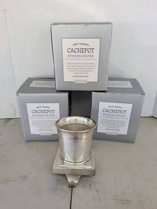 lot 3236 image: Top O Mantle Cachepot Stocking Holder 5 Inch Set of 4