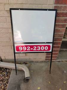 lot 3245 image: Yard Sign with White Dry-Erase Board and Red Phone Number Panel