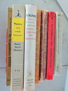 lot 3305 image: Lot of Books Thoreau Vasari Canterbury Tales Humanbondage