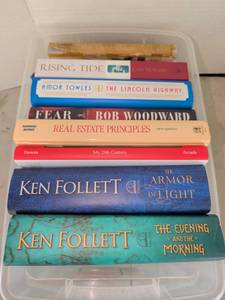 lot 3313 image: Book Lot Titles Fiction Nonfiction Mixed Authors Follett Woodward Towles