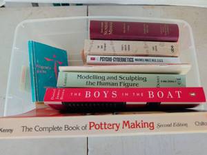 lot 3325 image: Lot of Books Sunday Missal, Psycho-Cybernetics, Boys in the Boat, Pottery Making, More