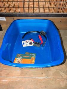 lot 3403 image: NoBark Dog Training Collars and litterbox