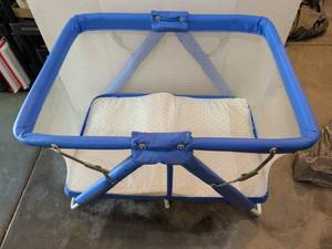 lot 3405 image: Kolcraft Stay-Loc Play Yard Blue Portable Playpen