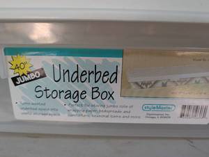 lot 3409 image: StyleMaster Jumbo Underbed Storage Box 40 6H x 40L x 18W