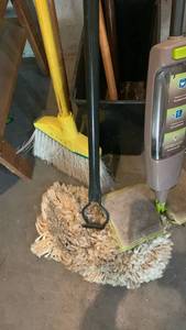 lot 3504 image: Cleaning accessories mops, broom  and handles