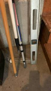 lot 3505 image: Level, paint roller and handles