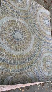 lot 3508 image: Allen  Roth Red Burst Area Rug 5 ft 3 in x 7 ft 6 in 100% Olefin