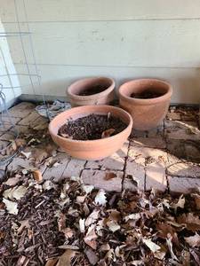 lot 4216 image: Three Clay flowerpots