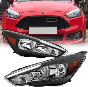 lot 702 image: $181 Headlights Assembly wLED DRL For 2015-2018 Ford Focus MK3 Black LeftRight UNTESTED - USED - FOR PARTS