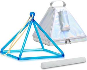 lot 1011 image: $110 CVNC Quartz Crystal Singing Pyramid 8 Inch Blue Color