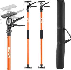 lot 1013 image: VEVOR Cabinet Jack Support Pole, 2-Pack, 45.7-114.2 Inch Steel Telescopic Quick Support Rod, Adjustable 3rd Hand System up to 154 lbs Capacity for Installing Cabinets, Lifting Drywall, Cargo Bars