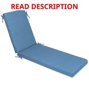 lot 1028 image: Milliard Memory Foam Outdoor Chaise Lounge Chair Cushion, Waterproof and Washable Cover, Tan, 73x21x2.5