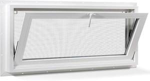 lot 1034 image: $106 Vinyl Hopper Basement Window 32 x 14 White