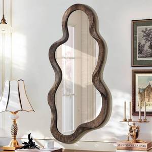 lot 1038 image: Large Asymmetrical Mirror, Wall Wood Frame Irregular Cloud Wavy Mirror