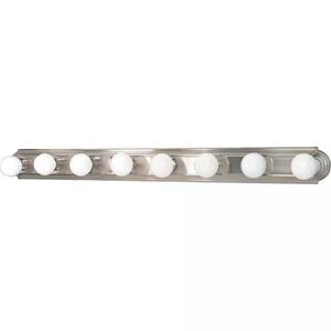 lot 1060 image: Nuvo 48 in. 8-Light Brushed Nickel Vanity Light with No Shade