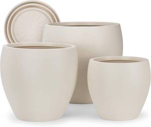 lot 2265 image: $120 YNNICO 17.514.812.2 Inch Extra Large Planters with Drainage & Saucers