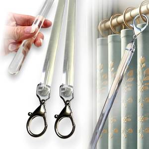 lot 3178 image: 46 inch (2 Pack) All Clear Acrylic Curtain Pull Wand - 2 shy of 48 inch