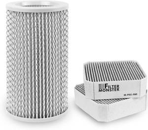 lot 3180 image: Filter-Monster   Replacement Filter with 2 Coconut Carbon Pre-Filters, Set of 3   Compatible with Molekule PECO for Molekule Air Purifier