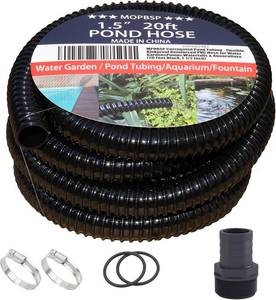 lot 3221 image: Corrugated Pond Tubing - Flexible, Kinkproof, Reinforced PVC Hose for Water Gardens, Pumps, Waterfalls & Aquaculture (20 Feet Black, 1-12 Inch)