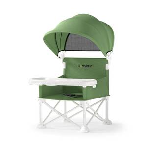 lot 3227 image: Cochildor 4-in-1 Portable Baby Chair, Foldable Toddler Booster Seat, Green