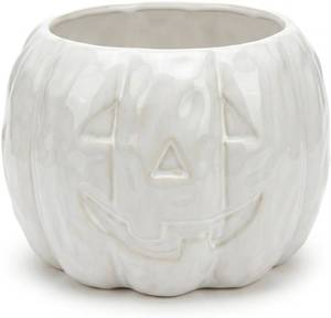 lot 5307 image: Ceramic Pumpkin Halloween Candy Bowl, 6.5 x 4.7 in, White