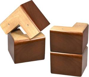 lot 5314 image: Solid Wood Legs for Furniture, L-Shaped Bed Risers, Furniture Legs for Sofa Couch Dresser Cabinet Table, Couch Sofa Feet, Furniture Risers, Bed Lifters 4 Pack