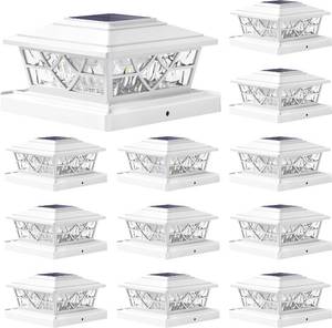 lot 5337 image: NIORSUN 4x4 Post Solar Lights,Solar Post Lights with 2 Modes, 12 Pack White