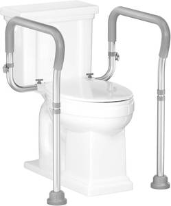lot 5349 image: HOMLAND Toilet Safety Rails for Seniors, 350LB Aluminum Toilet Handle