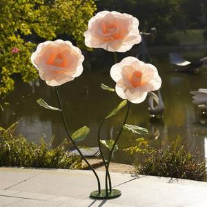 lot 5385 image: IRNCLD Artificial Rose Flower, Giant Standing Faux Bloom Decor  Large decorative rose for wedding aisles, parties, photo shoots, events, and home decoration with elegant floral design.(Champagne)