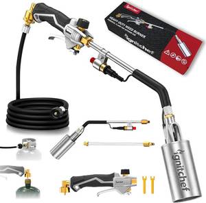 lot 5391 image: CSA Certified Propane Torch Weed Burner with 12.5FT Hose - 340,000 BTU High Output Weed Torch, Self Igniter & Turbo Trigger, Detachable Dual-Mode Flame Torch for Garden, Ice Melting