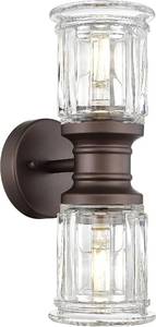 lot 5400 image: Rustic Wall Sconces, HWH Farmhouse Sconce Wall Lighting in Oil-Rubbed Bronze Finish, 2-Light Indoor Up Down Wall Light for Bathroom, Bell-Shaped Clear Glass, 5HZG106B-2W ORB