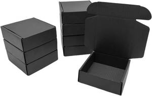 lot 5408 image: 50 Pack 4.7x4.7x1.6 in Black Shipping Boxes
