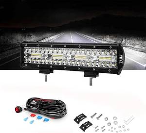 lot 5422 image: 12inch 180W LED Light Bar, 18,000LM, 3-Row FloodSpot Combo, Off-Road Fog Light for ATV, Truck, SUV, Jeep, Includes 12V Wiring Harness