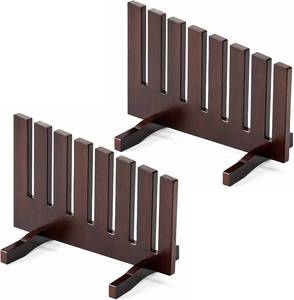 lot 5428 image: Cinnvoice Solid Wood Topper Storage Rack, Board Holder for Game Table Toppers, Holds up to 7 Game Boards, Space Saving Storage Rack, Black