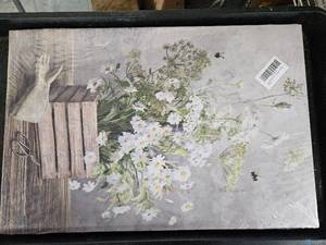 lot 5432 image: Lot of 3 Flower Wall Art Pieces