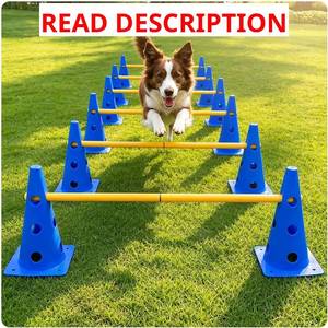 lot 5447 image: Dog Agility Hurdle Training Set,12 Cone Hurdle. Color is orange