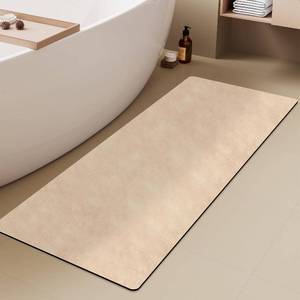 lot 5467 image: TYUU Thin Bath Mat Runner, Long Bathroom Rugs Non Slip, 24x60 Beige